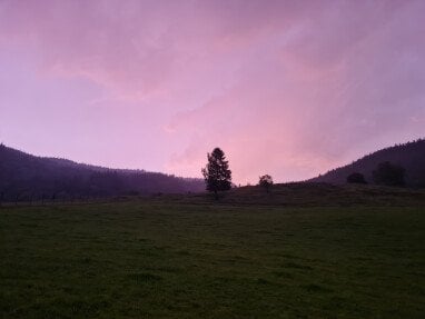 Aussicht mit Abendrot