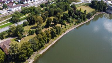 Das CampingGlück am Neckar von oben 