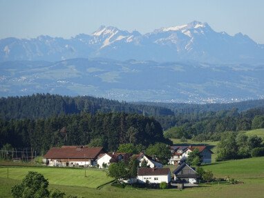 Ferienhof Metzler im Hintergrund der Säntis