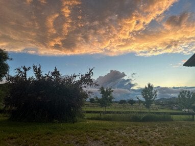 Abendstimmung am Stellplatz Richtung Hegau VulkanLandschaft