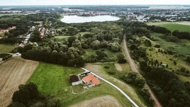 Unser Hof von oben mit Crivitzer See