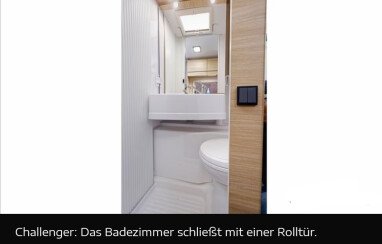 modulares Badezimmer mit schwenkbarer Trennwand - Waschbecken/Toilette